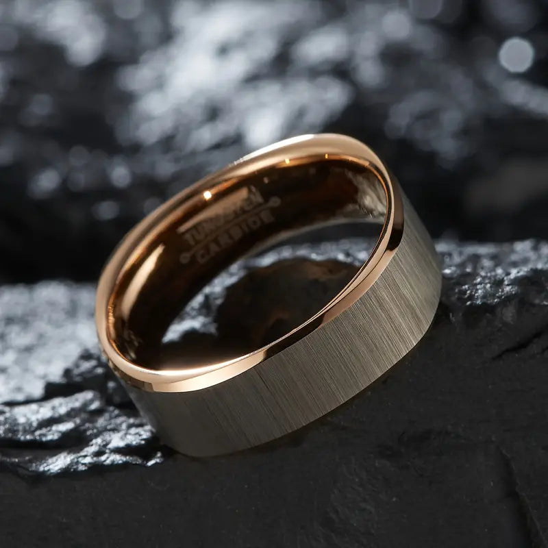 Mens square wedding band discount