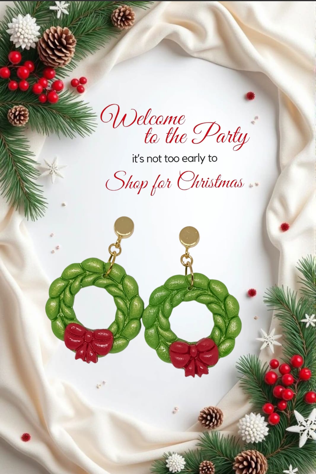 Christmas Wreath Earrings