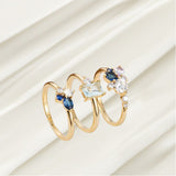 3pcs Elegant Stacking Rings 18k Gold Plated