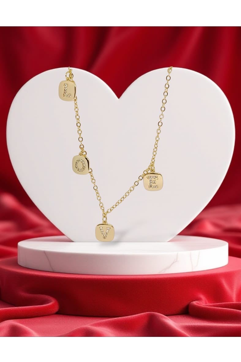 Golden Love Charm Necklace