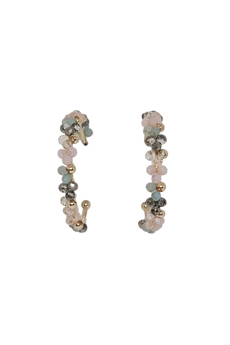 Pastel Beads Hoop Earrings