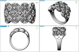 Signature Scy Cluster Ring in Platinum