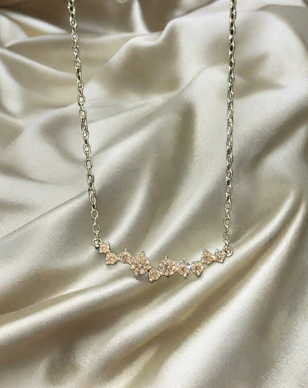 Rain Drop CZ Necklace in Silver