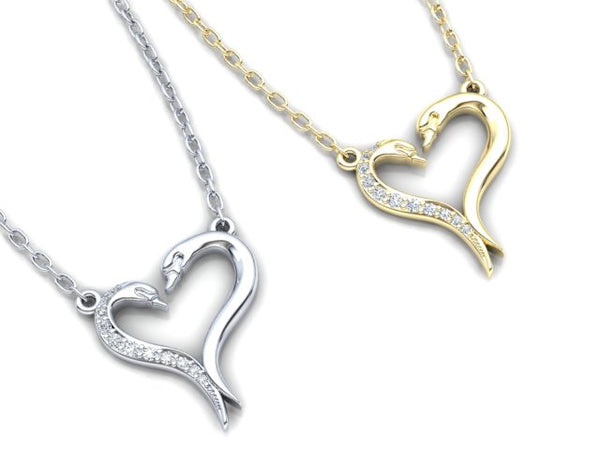 Signature From Earth Heart Pendant in White Gold