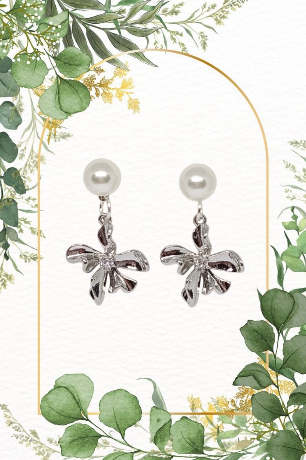 Elegant Pearl and Silver Floral Earrings
