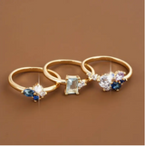 3pcs Elegant Stacking Rings 18k Gold Plated