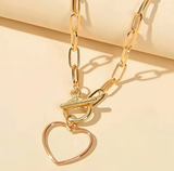 Golden Heart Stainless Steel Pendant Necklace