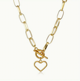 Golden Heart Stainless Steel Pendant Necklace