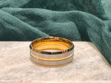 8mm Gold and Silver Wedding Ring for Men Size T1/2