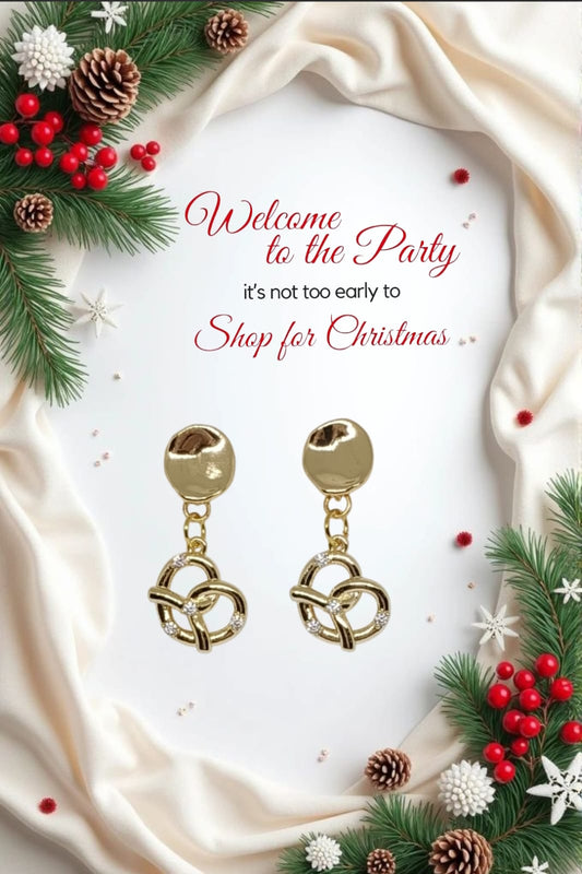 Gold Pretzel Dangling Earrings