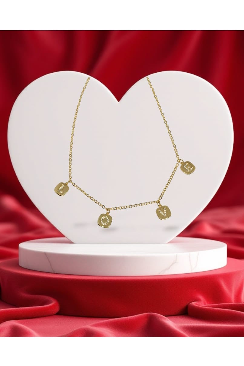 Golden Love Charm Necklace