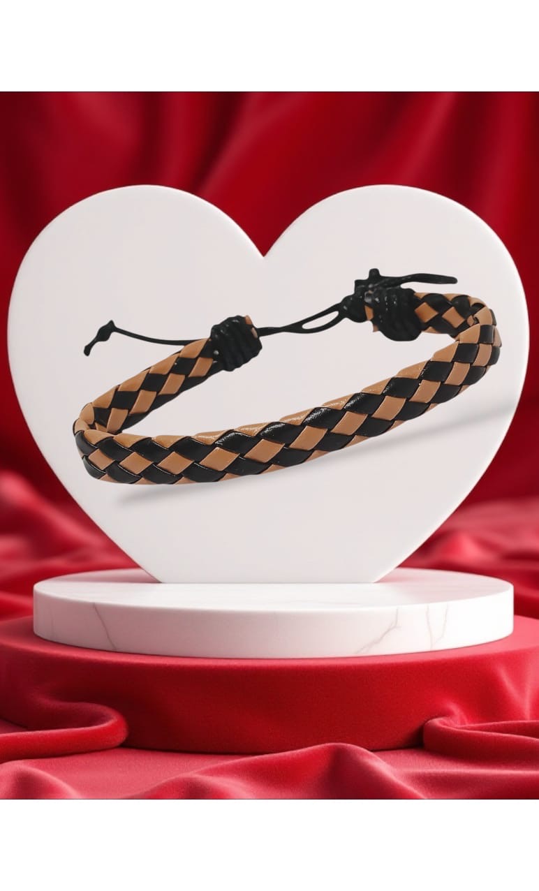 3Pcs Leather and Beaded Bracelet Set for Men